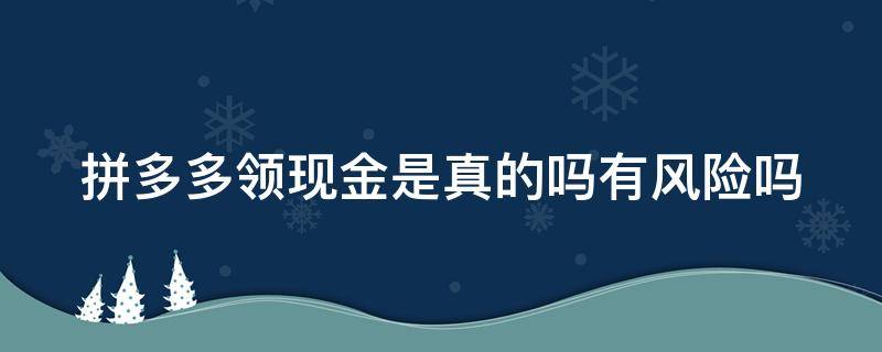 拼多多領(lǐng)現(xiàn)金是真的嗎有風(fēng)險(xiǎn)嗎 拼多多領(lǐng)現(xiàn)金是真的嗎有風(fēng)險(xiǎn)嗎要寫身份證