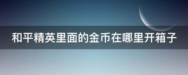 和平精英里面的金幣在哪里開箱子 和平精英里面的金幣在哪里開箱子啊