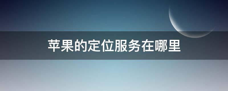 蘋果的定位服務(wù)在哪里（蘋果的定位服務(wù)在哪里找）