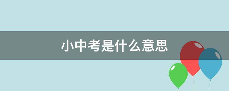 小中考是什么意思（地生小中考是什么意思）