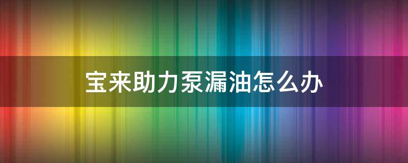 宝来助力泵漏油怎么办 宝来助力泵故障现象