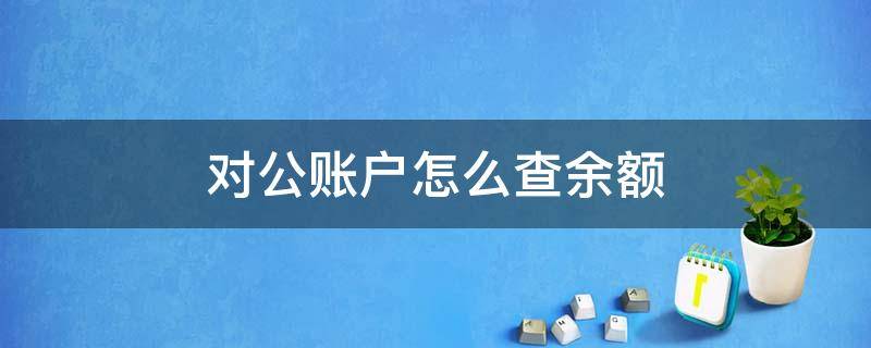 對公賬戶怎么查余額 銀行對公賬戶怎么查余額