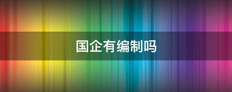 国企有编制吗 社招进国企有编制吗