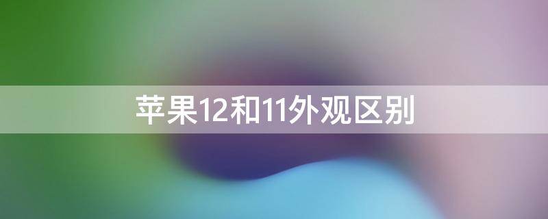 蘋果12和11外觀區(qū)別（蘋果12和11外觀區(qū)別在哪里）