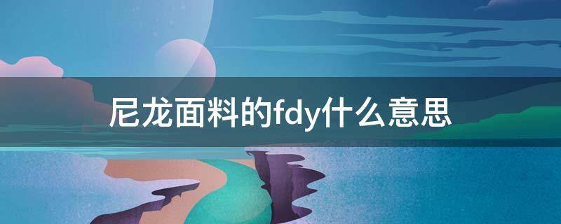 尼龍面料的fdy什么意思 fdy和dty的面料