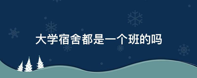 大学宿舍都是一个班的吗（大学不在一个班能在一个宿舍吗）