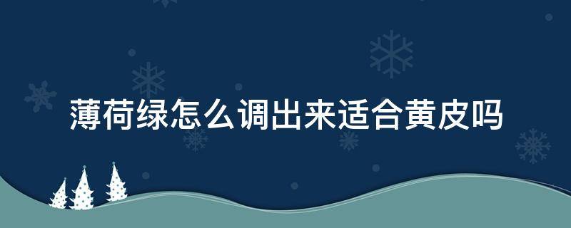 薄荷綠怎么調(diào)出來(lái)適合黃皮嗎 淺薄荷綠適合黃皮嗎