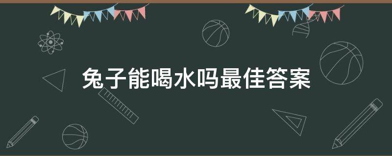 兔子能喝水吗最佳答案（兔子喝水吗喝什么水）