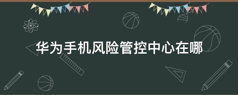 華為手機(jī)風(fēng)險(xiǎn)管控中心在哪 華為手機(jī)風(fēng)險(xiǎn)管控中心在哪里