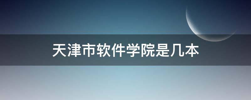 天津市軟件學(xué)院是幾本（天津軟件學(xué)院在哪個(gè)區(qū)）