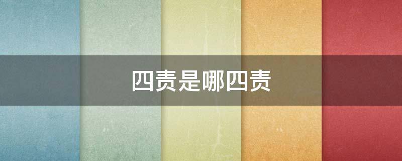 四責(zé)是哪四責(zé)（一崗四責(zé)是哪四責(zé)）