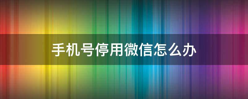 手机号停用微信怎么办 微信号在用的手机停用了怎么办