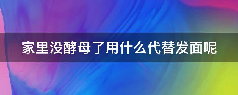 家里沒酵母了用什么代替發(fā)面呢 家里沒酵母粉可以用什么代替它