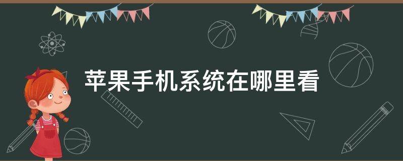 蘋果手機(jī)系統(tǒng)在哪里看（蘋果手機(jī)系統(tǒng)在哪里看版本）