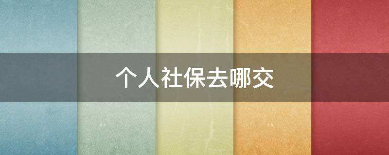 個(gè)人社保去哪交 社保去哪交費(fèi)