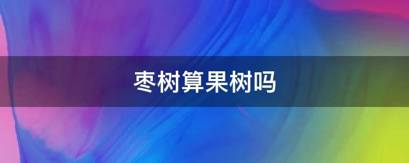 枣树算果树吗（枣树属于什么）