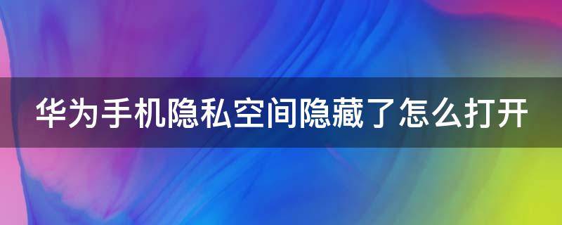 華為手機(jī)隱私空間隱藏了怎么打開（華為手機(jī)隱私空間隱藏了怎么打開不了）