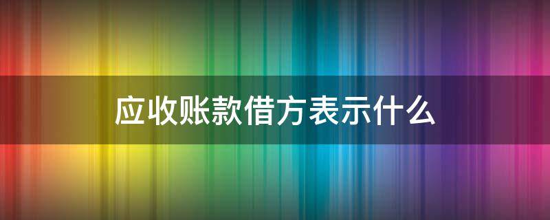 应收账款借方表示什么 资产负债表应收账款借方表示什么