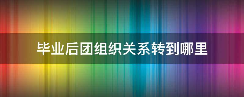 毕业后团组织关系转到哪里（大学生毕业后团组织关系转到哪里）