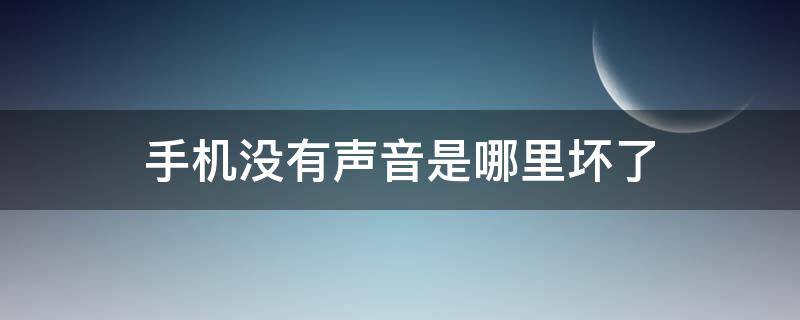 手機沒有聲音是哪里壞了（手機壞了沒有聲音怎么回事）