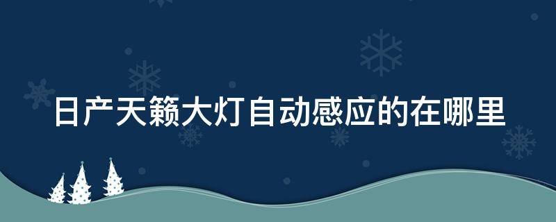 日產(chǎn)天籟大燈自動(dòng)感應(yīng)的在哪里（日產(chǎn)天籟燈光自動(dòng)感應(yīng)怎么調(diào)）