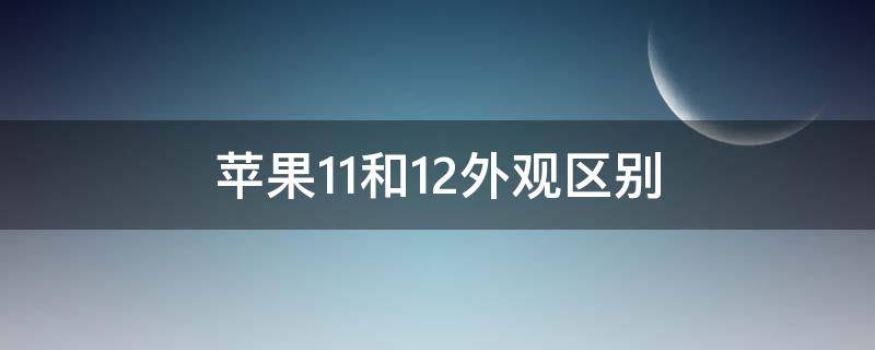 苹果11和12外观区别（苹果11和12外观区别在哪里）