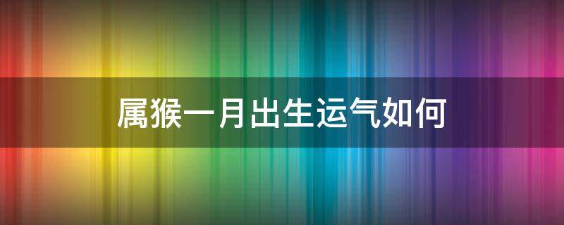 属猴一月出生运气如何 1月属猴的人命运如何