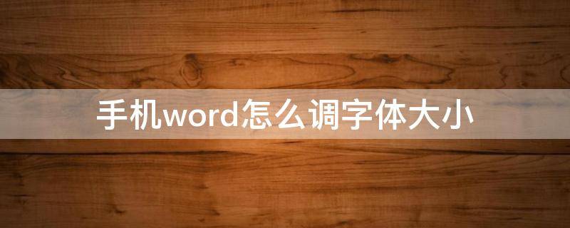 手机word怎么调字体大小 手机word如何设置字体大小