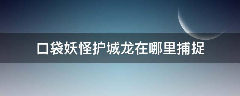 口袋妖怪護(hù)城龍?jiān)谀睦锊蹲剑诖肿o(hù)城龍?jiān)谀睦锊蹲?）