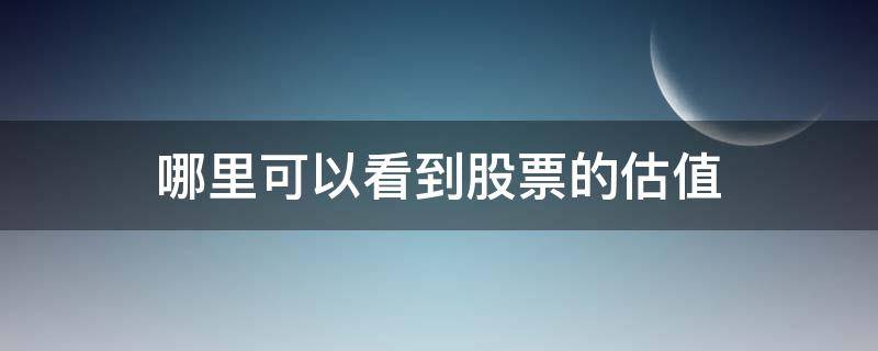 哪里可以看到股票的估值 股票估值在哪里看得到