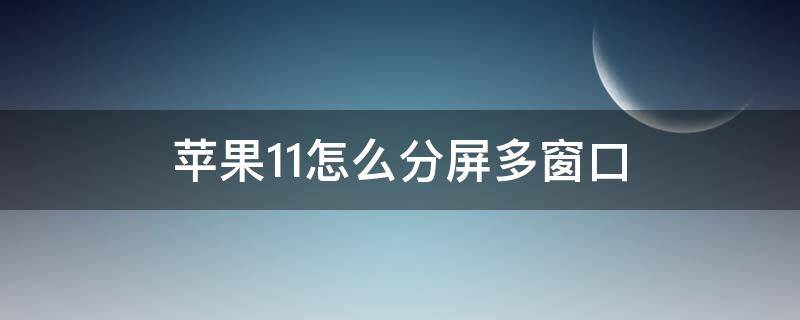 蘋果11怎么分屏多窗口 蘋果11手機怎么分屏多窗口