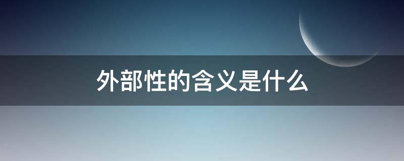 外部性的含義是什么（外部性指的是什么）