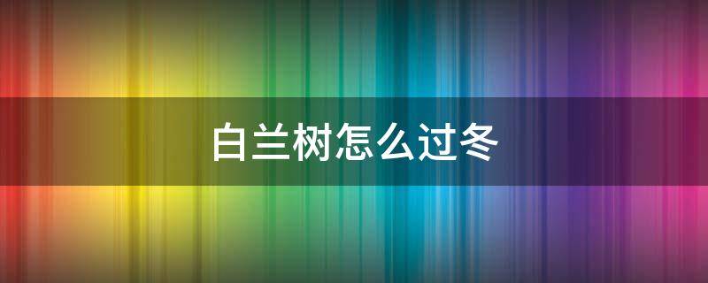 白兰树怎么过冬 白兰树怎样过冬