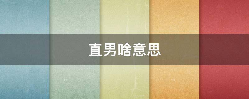 直男啥意思 直男啥意思 通俗點(diǎn)說