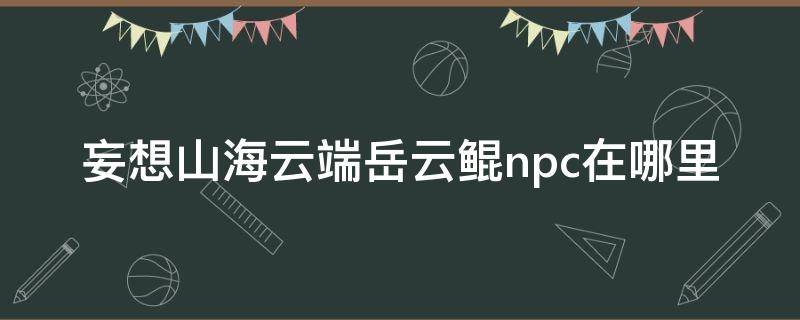 妄想山海云端岳云鲲npc在哪里 妄想山海云端岳云鲲npc在哪里西山