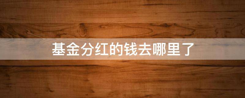 基金分红的钱去哪里了 基金分红的钱去哪儿了