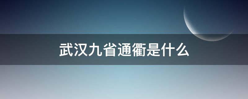 武漢九省通衢是什么（武漢是九省通衢嗎）