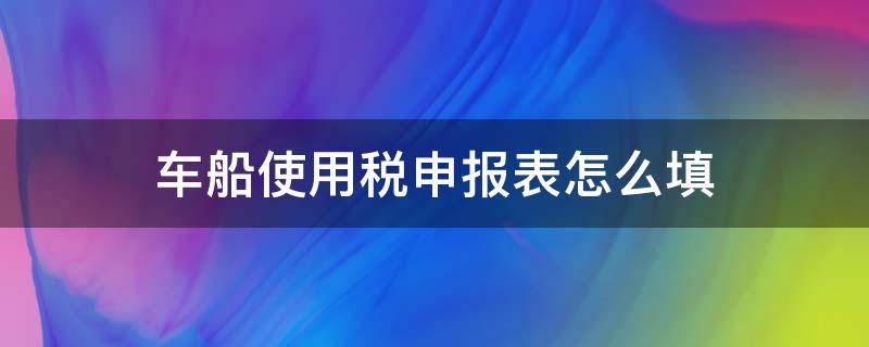 车船使用税申报表怎么填（车船税填报报表注意事项）