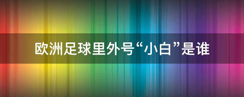 歐洲足球里外號(hào)“小白”是誰（歐洲球隊(duì)外號(hào)）