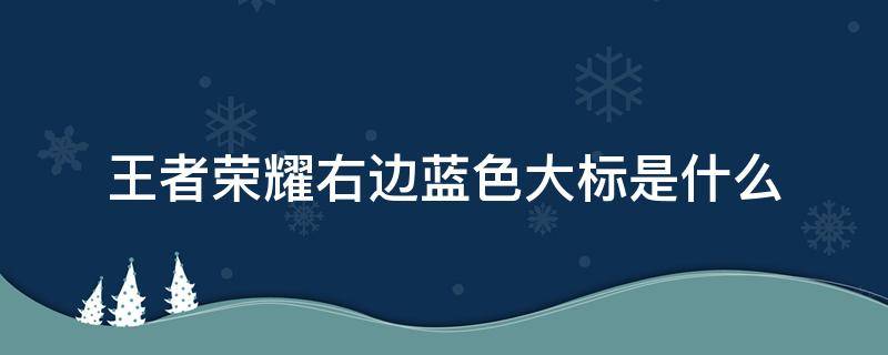 王者荣耀右边蓝色大标是什么 王者荣耀深蓝色的标