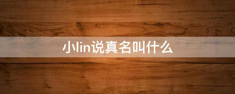 小lin说真名叫什么（小lin说原名）