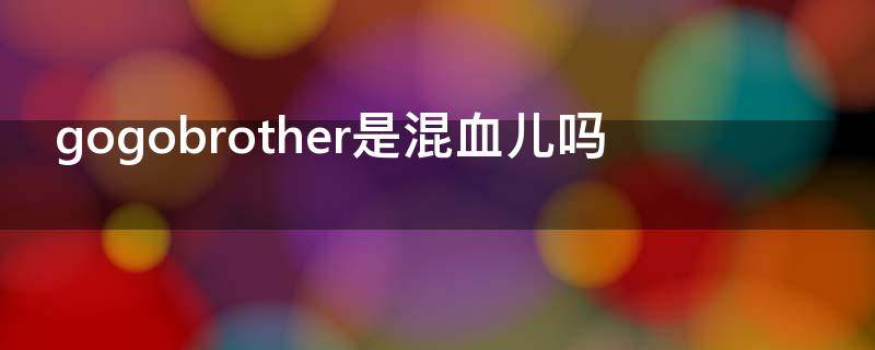 gogobrother是混血儿吗 gogo bothers是混血吗