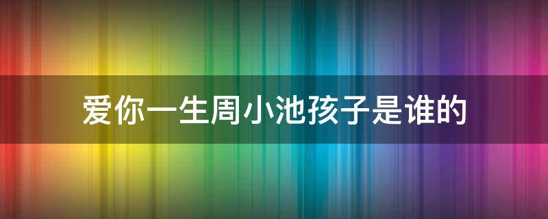 爱你一生周小池孩子是谁的（爱你一生周小池跟谁了）