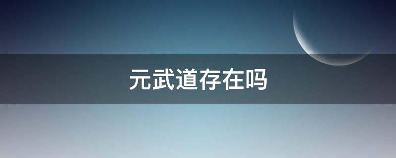 元武道存在吗（元武道是否存在）