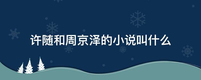 许随和周京泽的小说叫什么（许随和周京泽的小说名字）