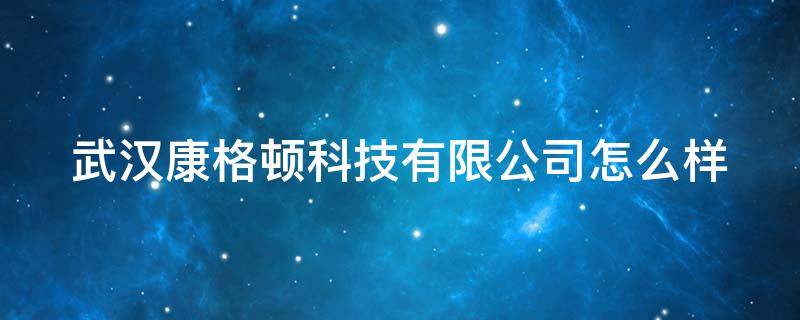 武汉康格顿科技有限公司怎么样 武汉康格顿科技有限公司怎么样知乎