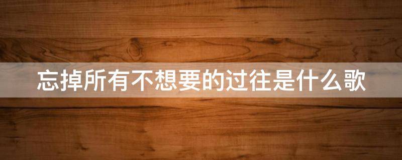 忘掉所有不想要的过往是什么歌 忘掉所有不想要的过往是什么歌曲