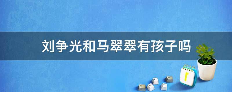 刘争光和马翠翠有孩子吗（刘争光和马翠翠生孩子了吗）