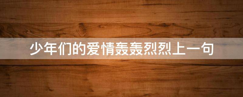 少年们的爱情轰轰烈烈上一句 少年们的爱情轰轰烈烈上一句是什么