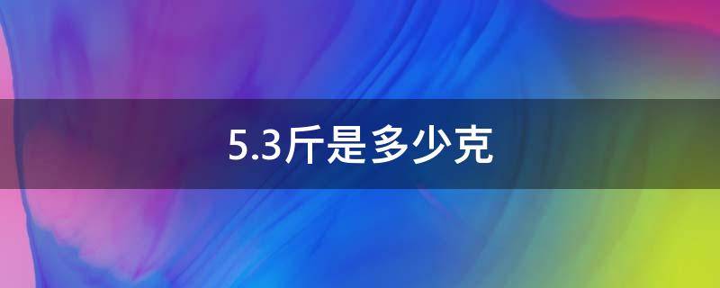 5.3斤是多少克 5.23斤是多少克